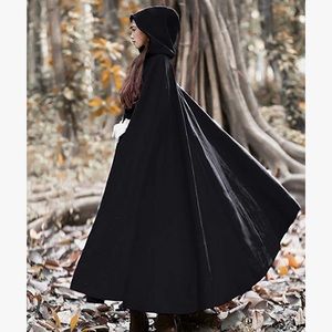 Wool Blend Hooded Cape Poncho Cloak Coat